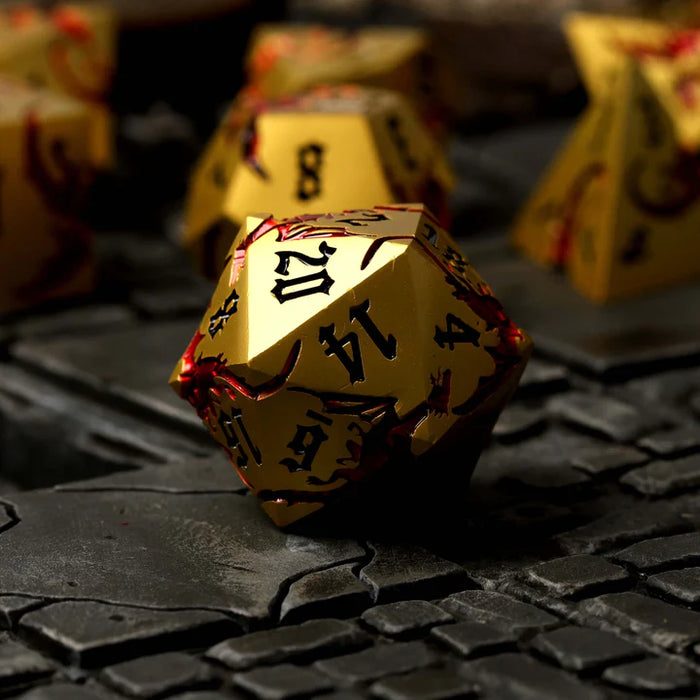 CritStones Wyrmgold Metal RPG Dice Set (7pcs)