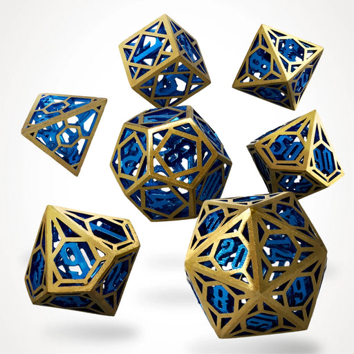 CritStones Hollow Metal Dice Set - Azure Crown (7pcs)