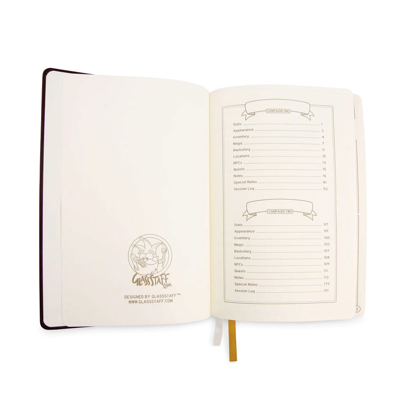 GlassStaff DnD 5e Leather Player Journal - Brown