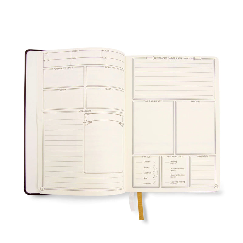 GlassStaff DnD 5e Leather Player Journal - Brown