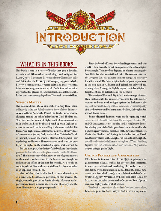Cults of RuneQuest: The Gods of Fire and Sky
