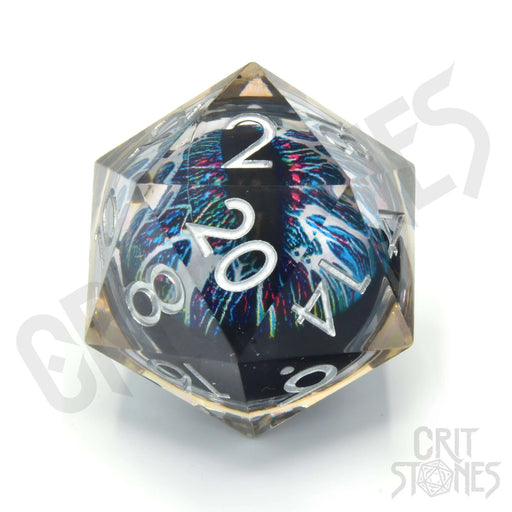 CritStones Floating Eye Resin D20 Dice - Spectrum Sentinel (33mm)