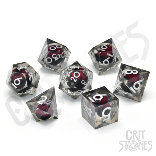 CritStones Floating Eye Resin Dice Set - Fire Giant's Gaze (7pcs)