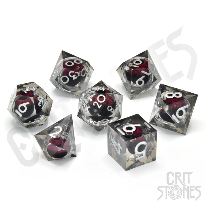 CritStones Floating Eye Resin Dice Set - Fire Giant's Gaze (7pcs)