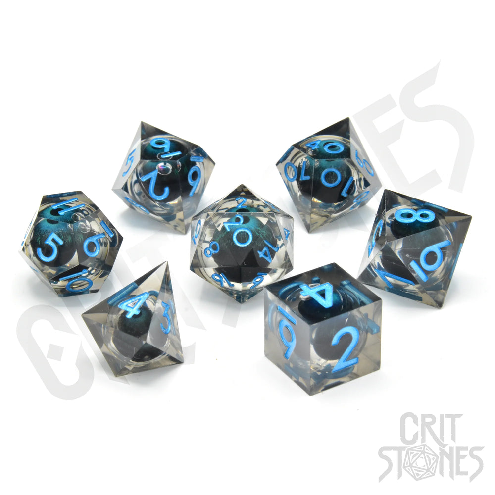 CritStones Floating Eye Resin Dice Set - Ice Giant's Gaze (7pcs)