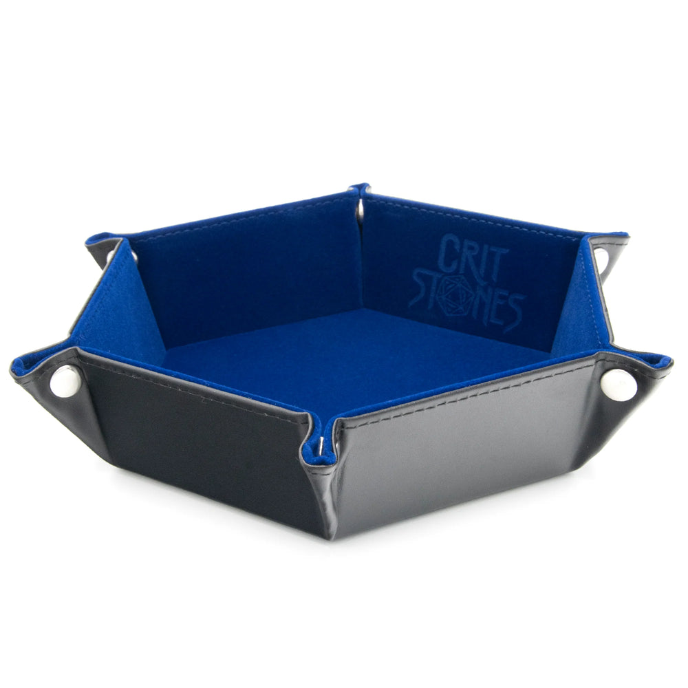 CritStones Hexagonal Foldable Dice Tray - Blue