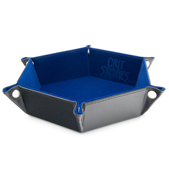CritStones Hexagonal Foldable Dice Tray - Blue