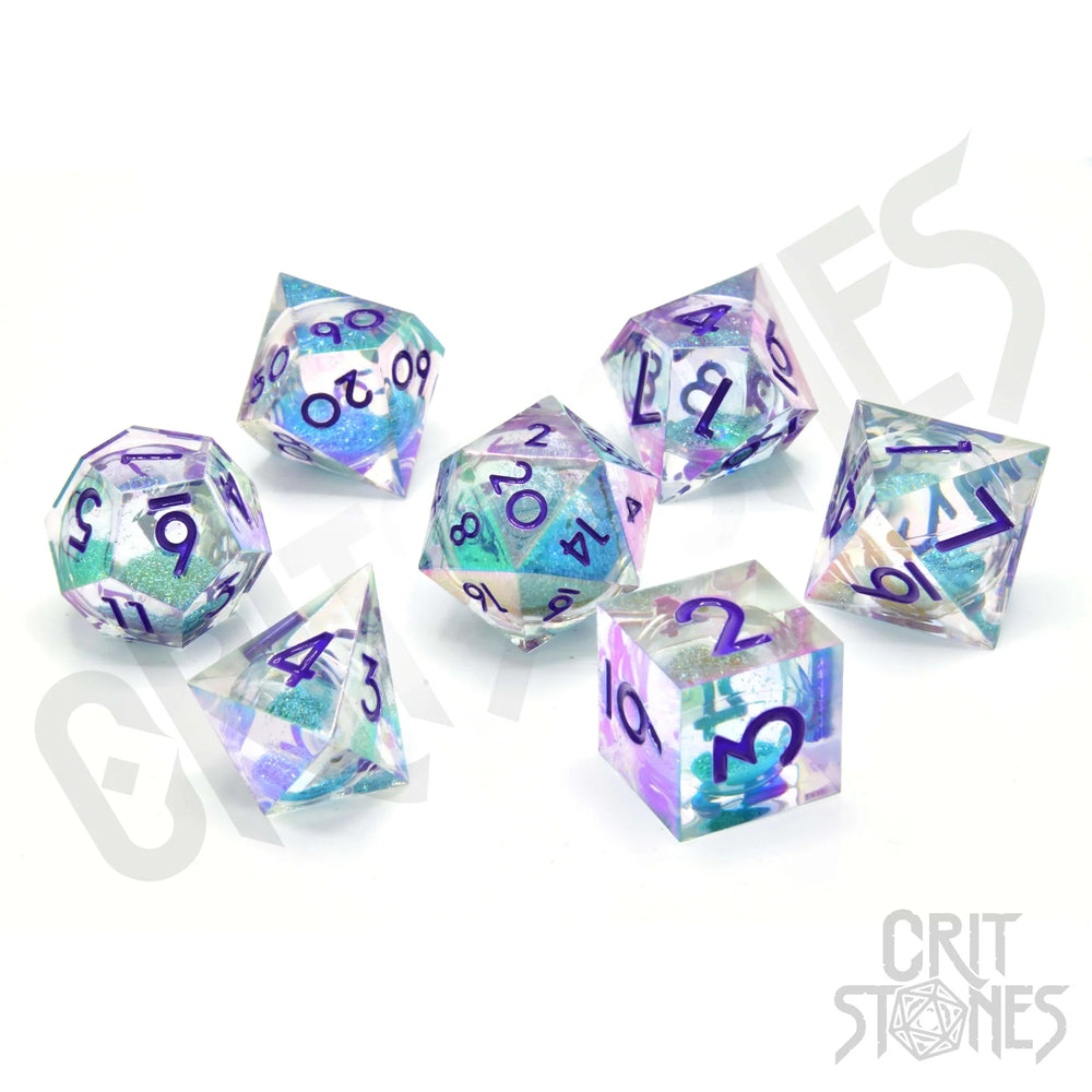 CritStones Liquid Core Resin Dice Set - Fantasia Fluid Electroplated (7pcs)