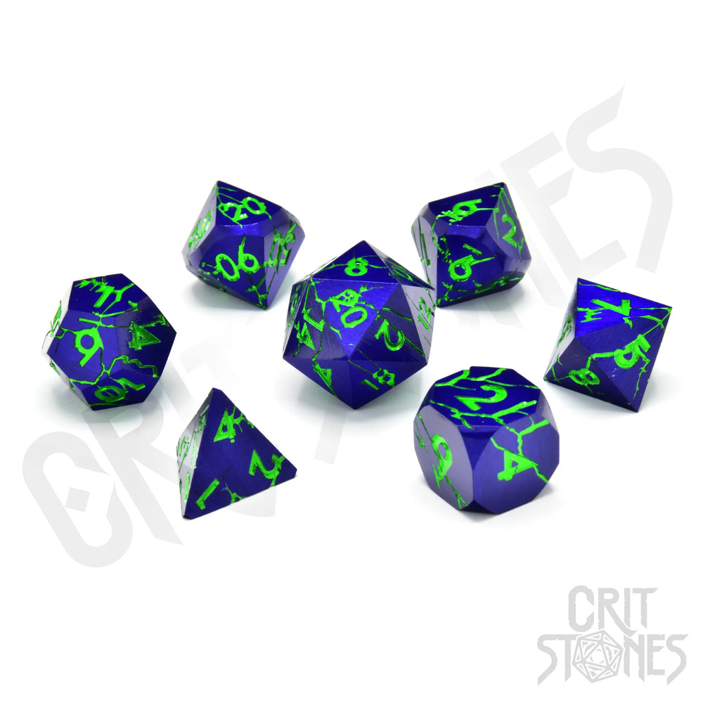 CritStones Metal Dice Set - Crazed Enigma (7pcs)