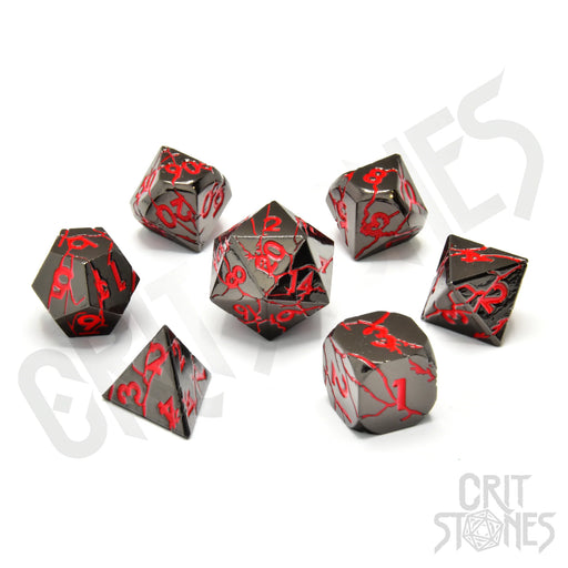 CritStones Metal Dice Set - Infernal Iron (7pcs)
