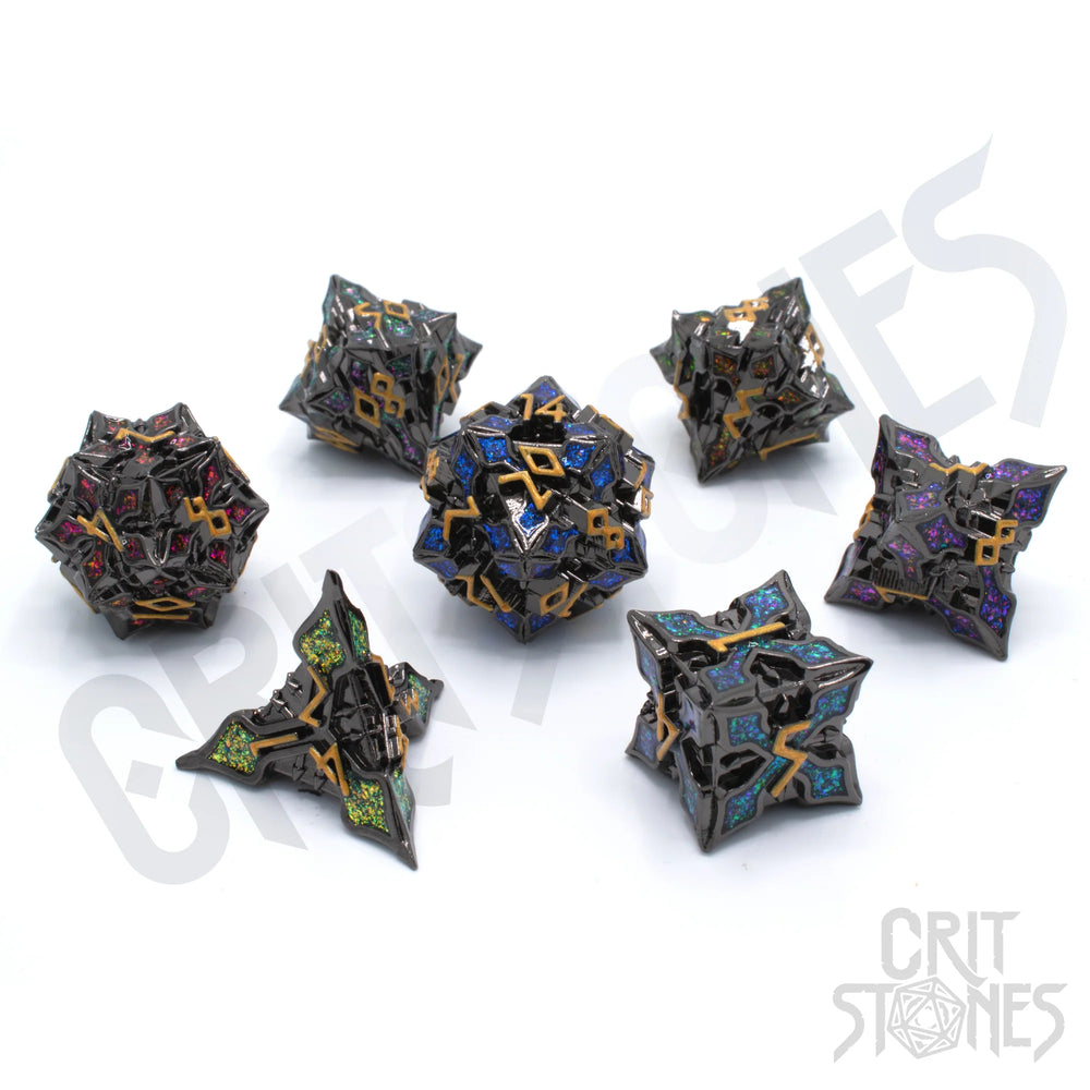CritStones Metal Dice Set - Nocturnal Aether (7pcs)