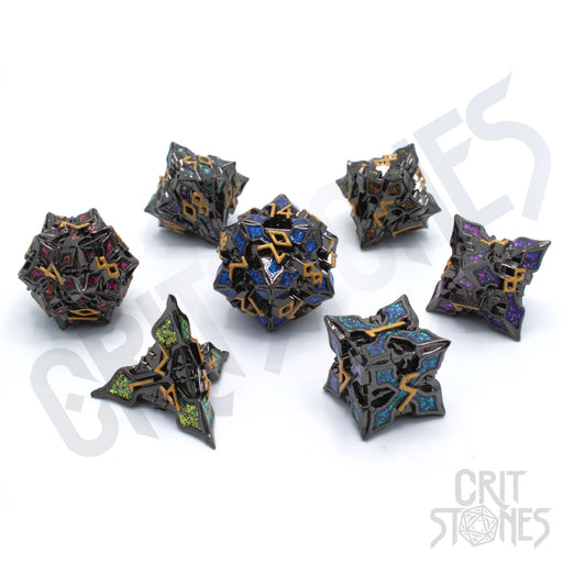 CritStones Metal Dice Set - Nocturnal Aether (7pcs)