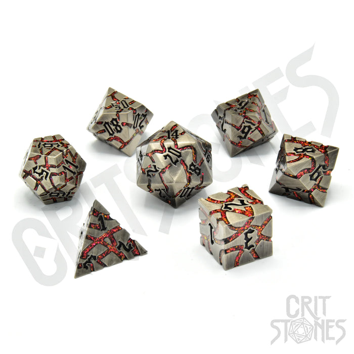 CritStones Metal Dice Set - Pyroclasmic (7pcs)