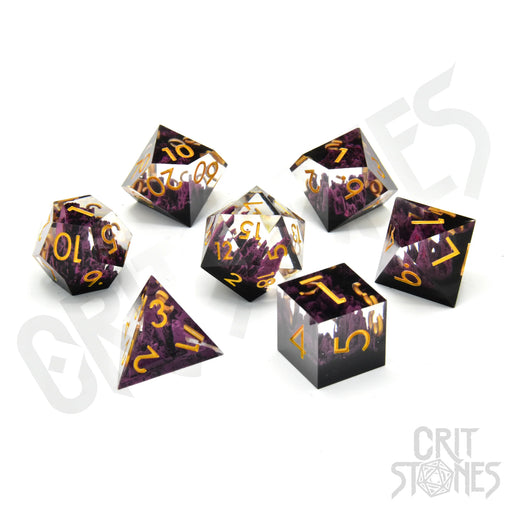 CritStones Sharp Edge Resin RPG Dice Set - ShadowSpire (7pcs)