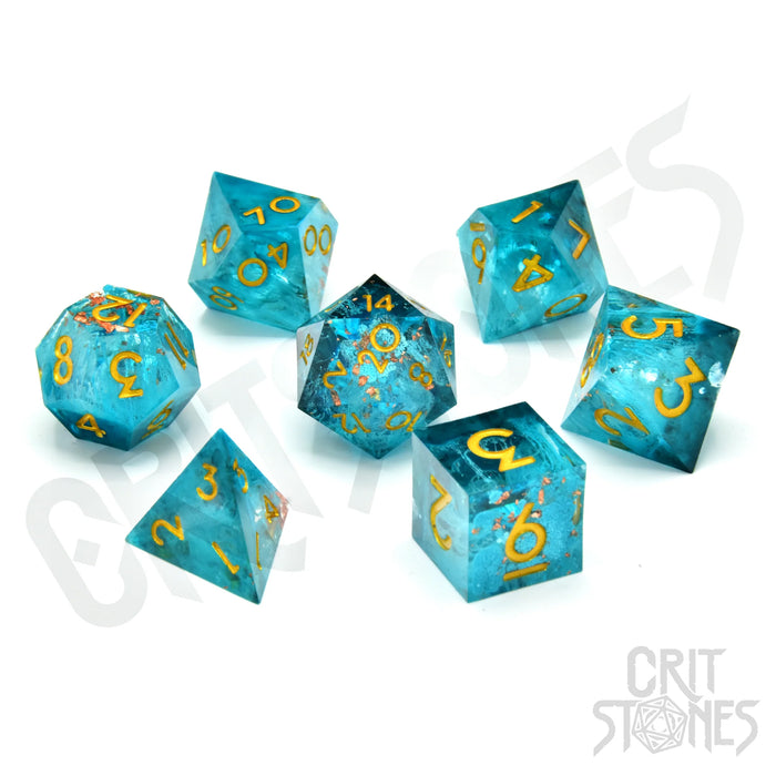 CritStones Sharp Edge Resin RPG Dice Set - Wave after Wave (7pcs)