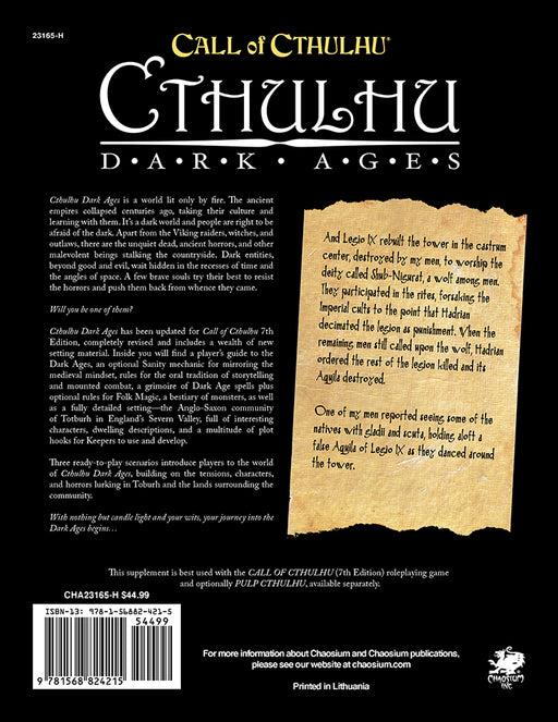 Call of Cthulhu: Cthulhu Dark Ages - 3rd Edition (Hardcover)