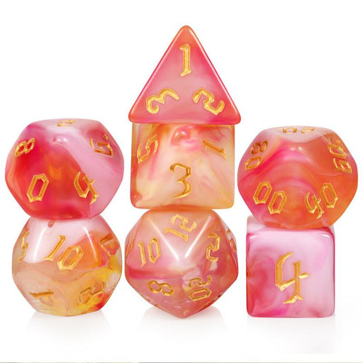 Acrylic Dice Set - Flamingo (7pcs)