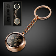 Mini Metal Dice Set Keychain - Rose Gold