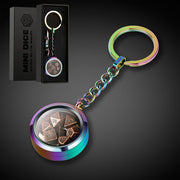 Mini Metal Dice Set Keychain - Iridescence