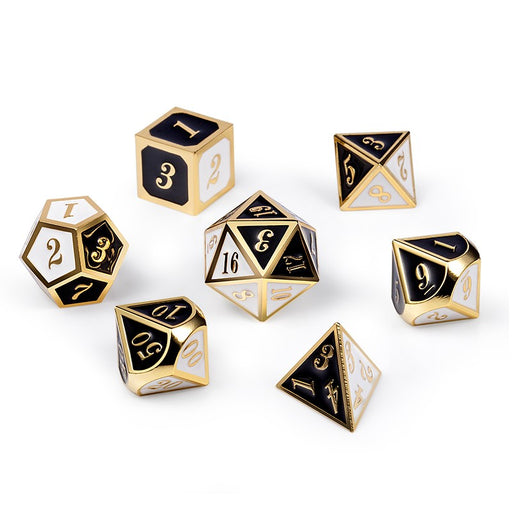 Metal & Enamel Dice Set - Chess  (7pcs)