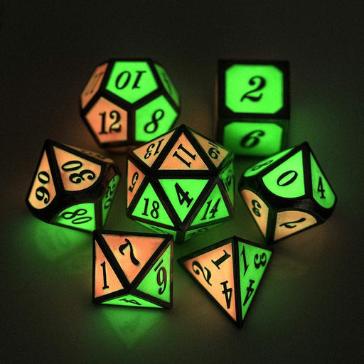 Metal & Enamel Dice Set - Watermelon Glow (7pcs)