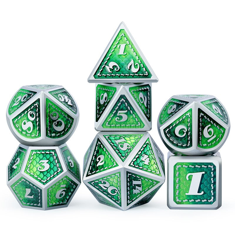 Metal & Enamel Dice Set - Dragon (7pcs)
