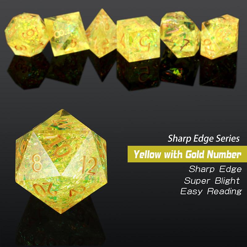 Sharp Edge Dice Set - Canary (7pcs)