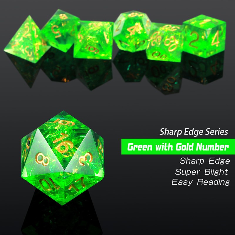 Sharp Edge Dice Set - Kryptonite (7pcs)