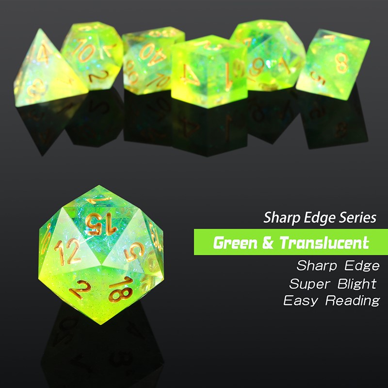 Sharp Edge Dice Set - Key Lime (7pcs)