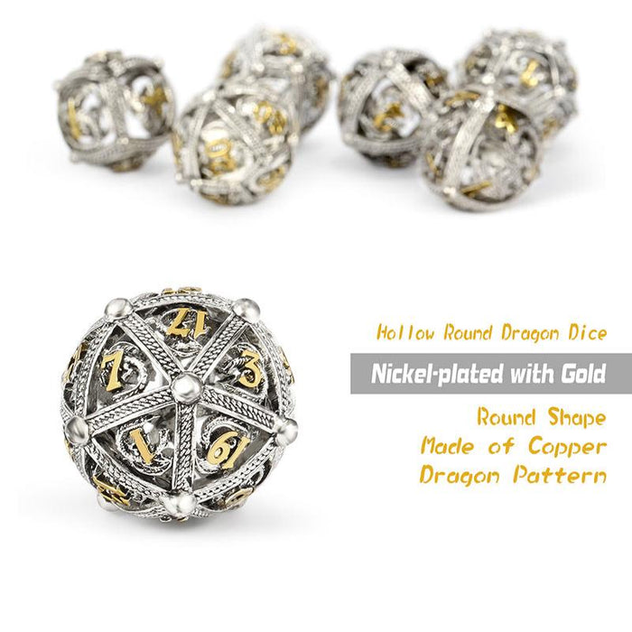 Hollow Orb Dice Set - Dragon Silver & Gold (7pcs