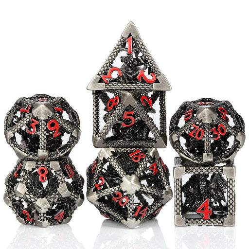 Hollow Dice Set - Dragon Cage Gunmetal (7pcs)