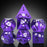 Metal & Enamel Sakura Dice Set -  Purple (7pcs)