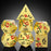 Metal & Enamel Sakura Dice Set - Gold & Red (7pcs)