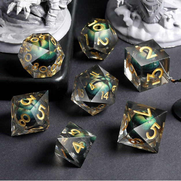 Liquid Core Dice Set - Dragon Eye Green