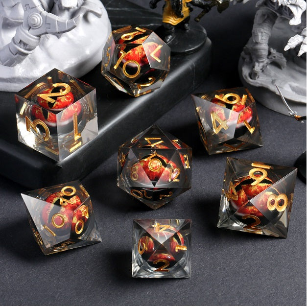 Liquid Core Dice Set - Dragon Eye Red