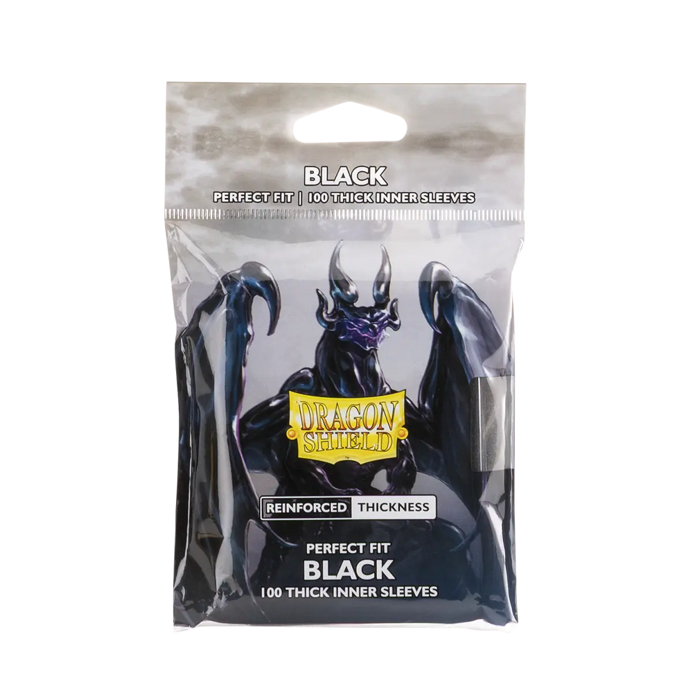 Dragon Shield Perfect Fit Thick Inner Sleeves - Black (100 Sleeves)