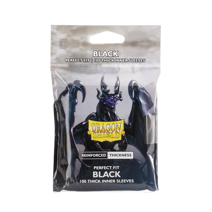 Dragon Shield Perfect Fit Thick Inner Sleeves - Black (100 Sleeves)