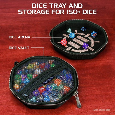 Enhance Gaming Dice Tray & Dice Case - Black