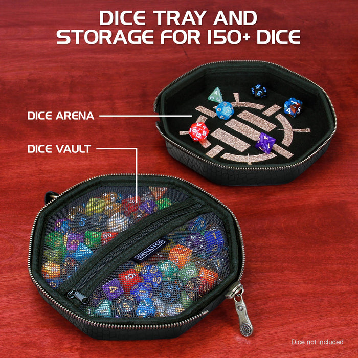 Enhance Gaming Dice Tray & Dice Case - Dragon Scale Black (Collector's Edition)