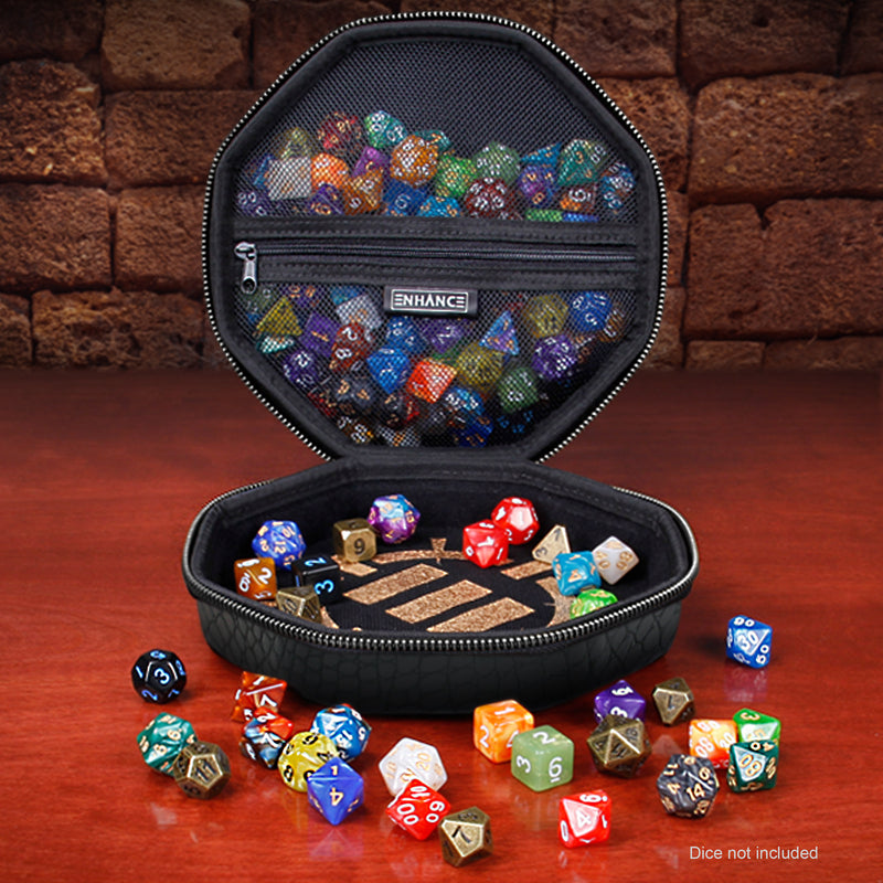 Enhance Gaming Dice Tray & Dice Case - Dragon Scale Black (Collector's Edition)