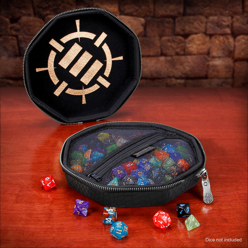 Enhance Gaming Dice Tray & Dice Case - Dragon Scale Black (Collector's Edition)