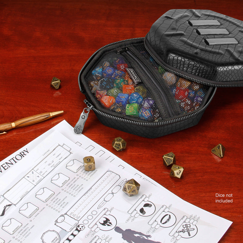 Enhance Gaming Dice Tray & Dice Case - Dragon Scale Black (Collector's Edition)
