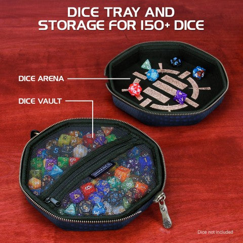 Enhance Gaming Dice Tray & Dice Case - Dragon Scale Blue (Collector's Edition)