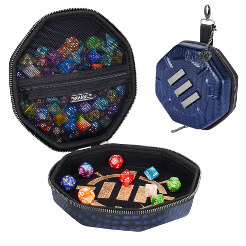 Enhance Gaming Dice Tray & Dice Case - Dragon Scale Blue (Collector's Edition)