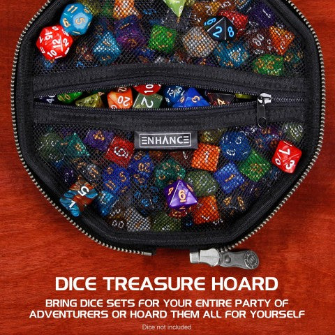 Enhance Gaming Dice Tray & Dice Case - Dragon Scale Green (Collector's Edition)