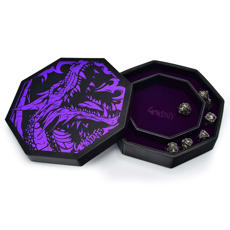 GlassStaff Hexagonal Dice Arena - Black/Purple
