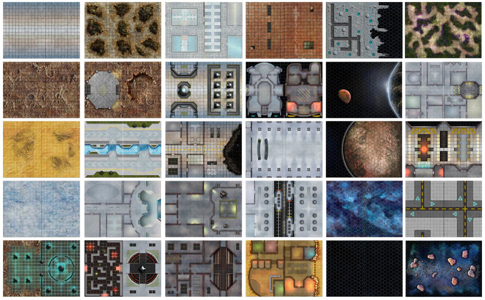 Loke Battle Mats: The Giant Book of Sci-Fi Battle Mats - A3 Size