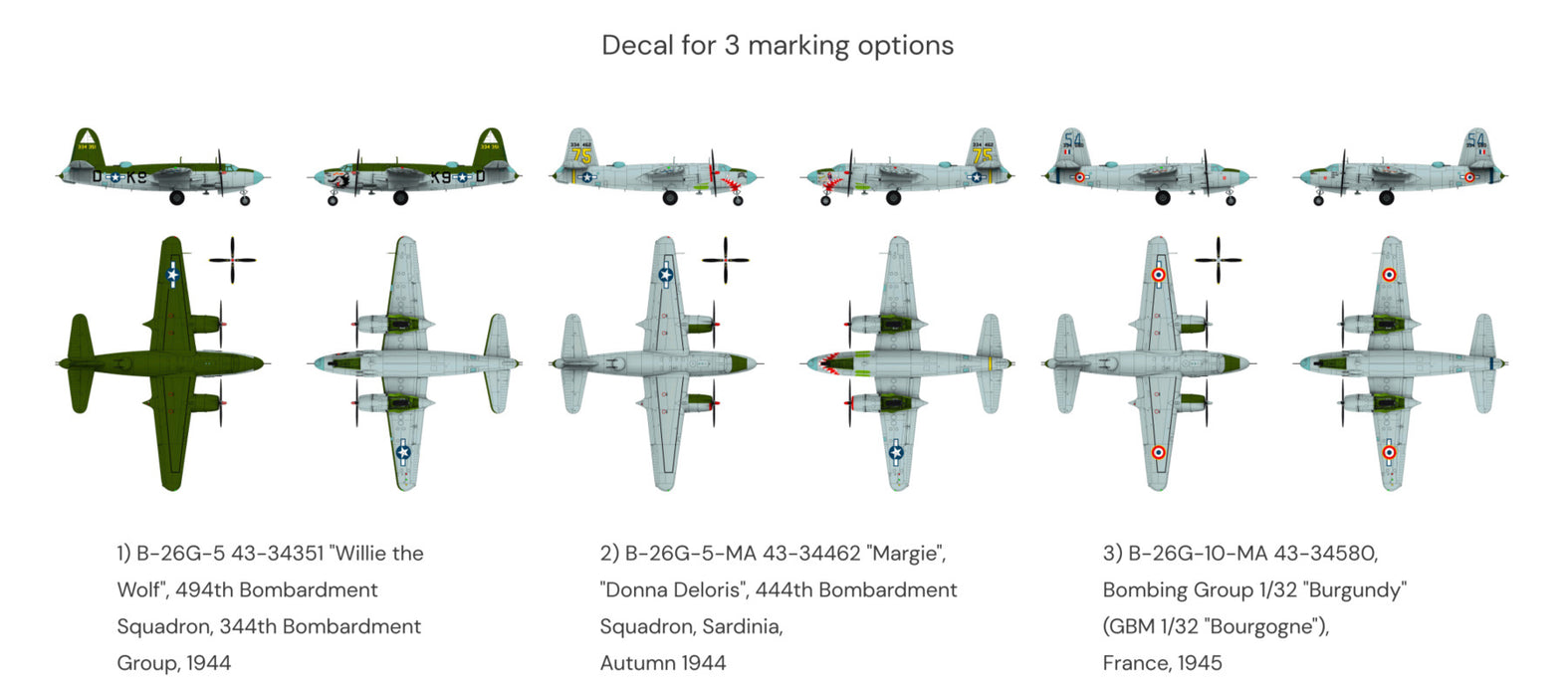 B-26G Marauder WWII American/French Bomber 1:48