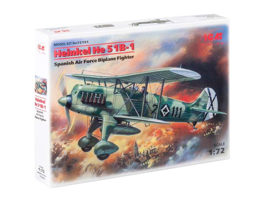 Heinkel He 51B-1 Spanish Air Force Biplane Fighter 1:72