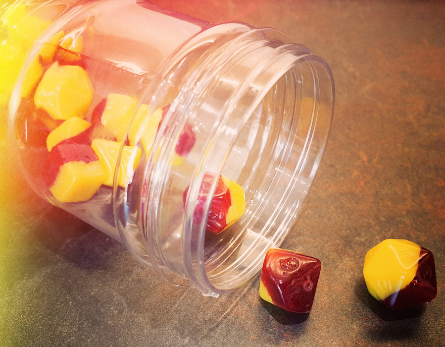 Food Pawn Jelly Polyhedral  Dice - Rhubarbarian and Custard